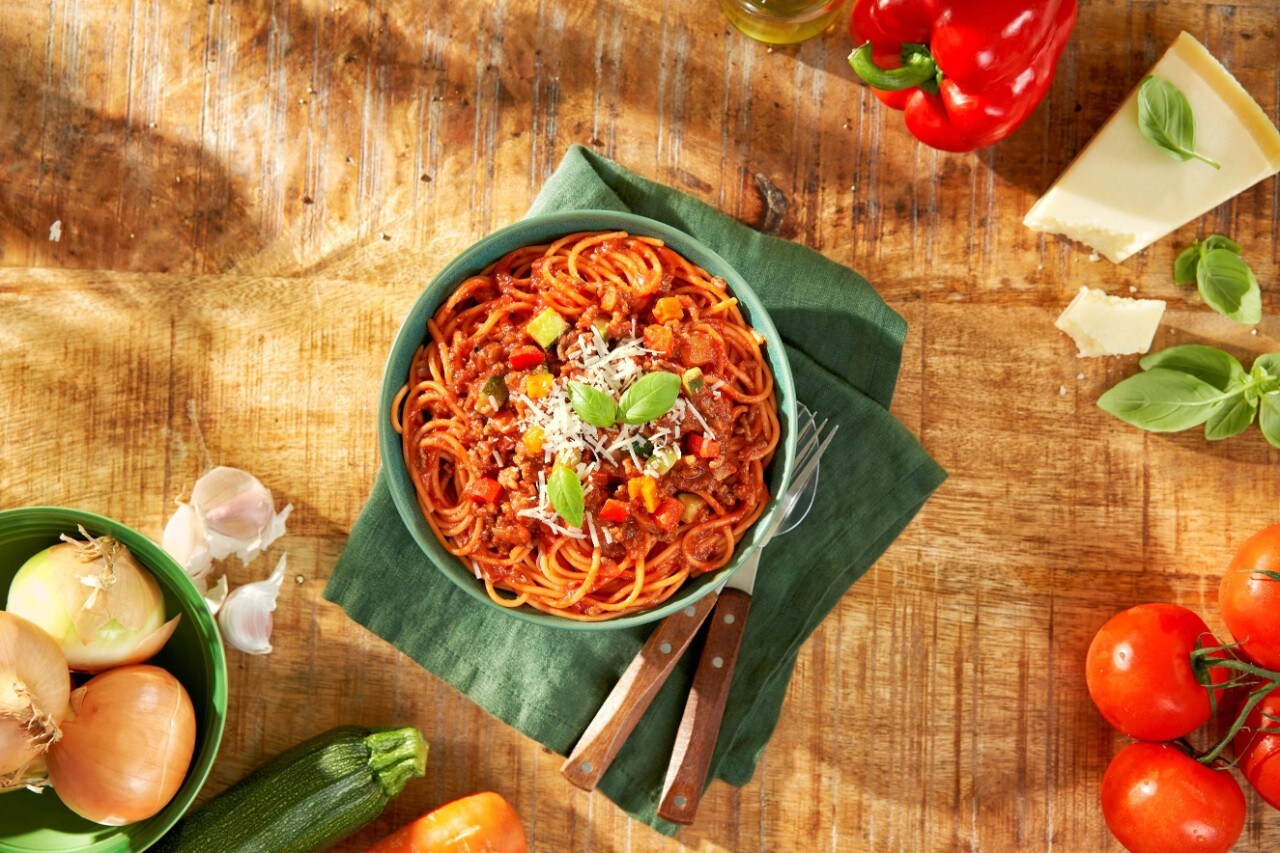 Knorr tomaten spaghetti met vega bolognese