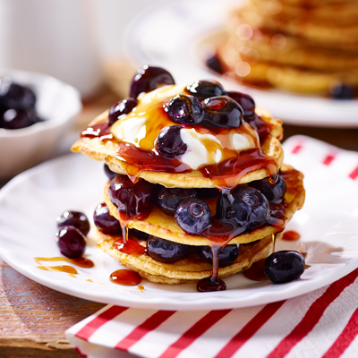 American pancakes met bosbessen