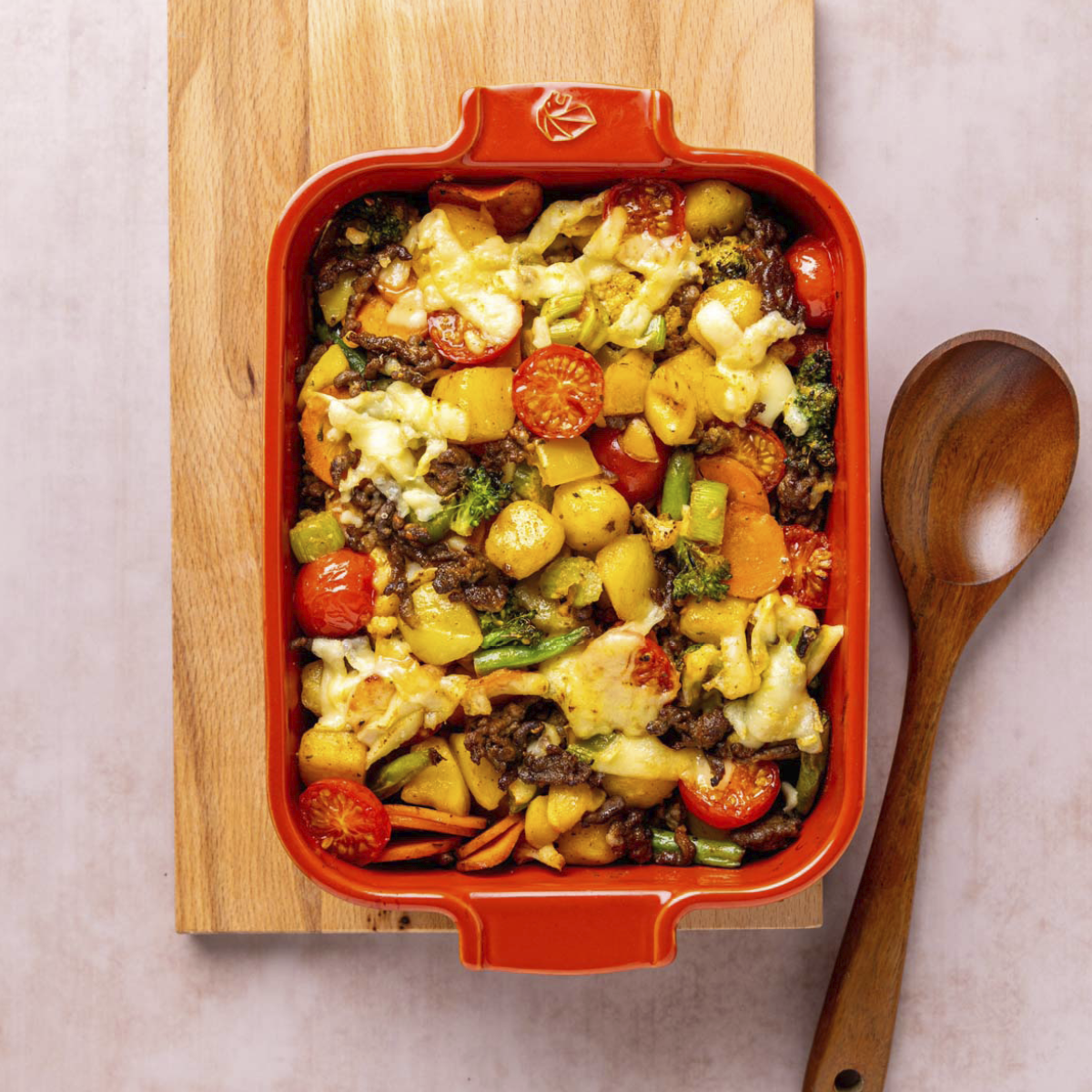 Gehaktschotel met gemengde groenten