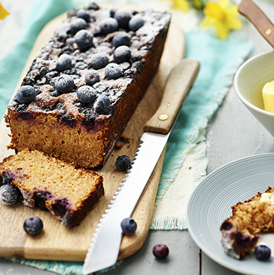 Bananenbrood met bosbessen