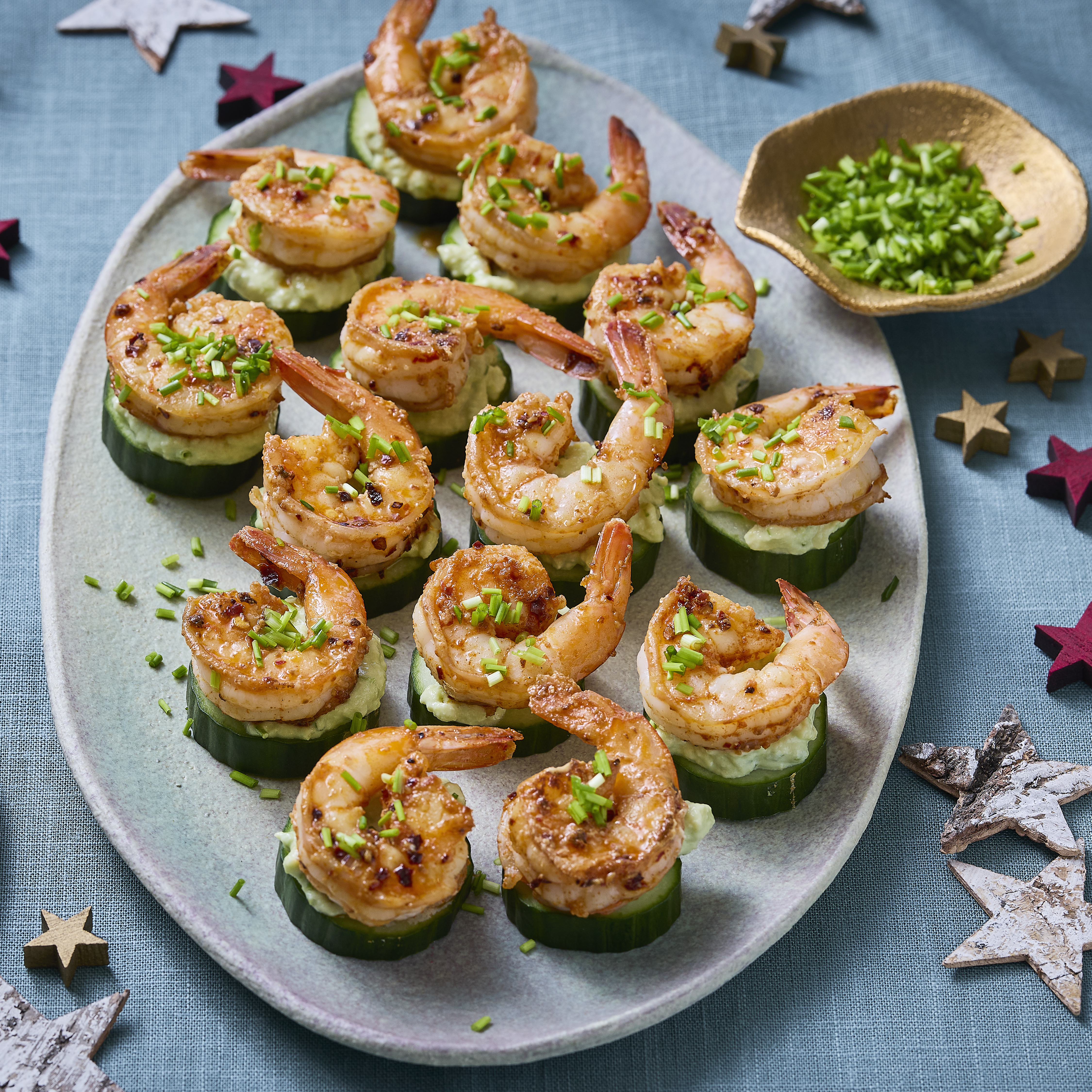 Garnaal-komkommerhapjes