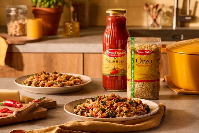 Orzotto met Sugocasa en boerenkool