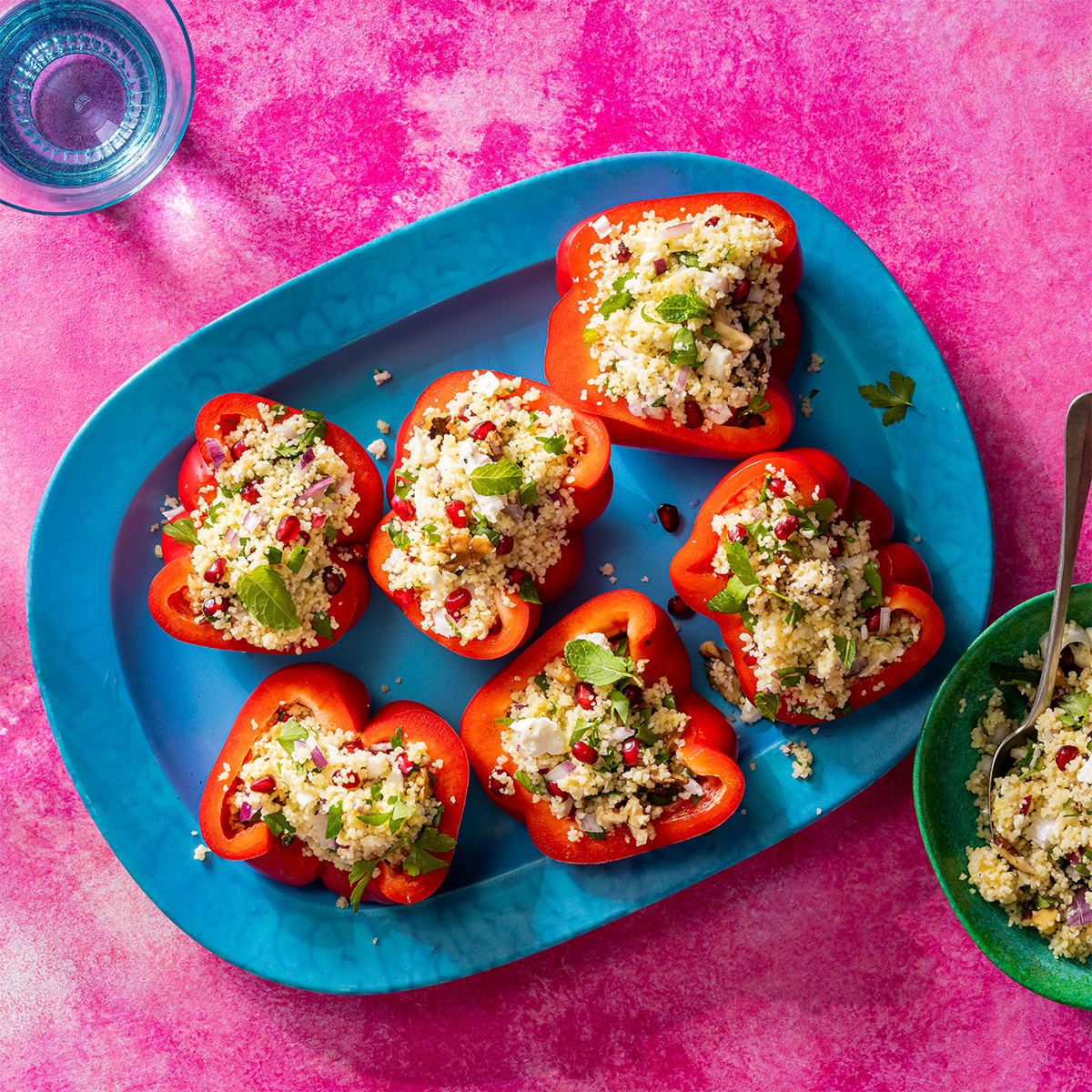 Gevulde paprika met frisse couscous