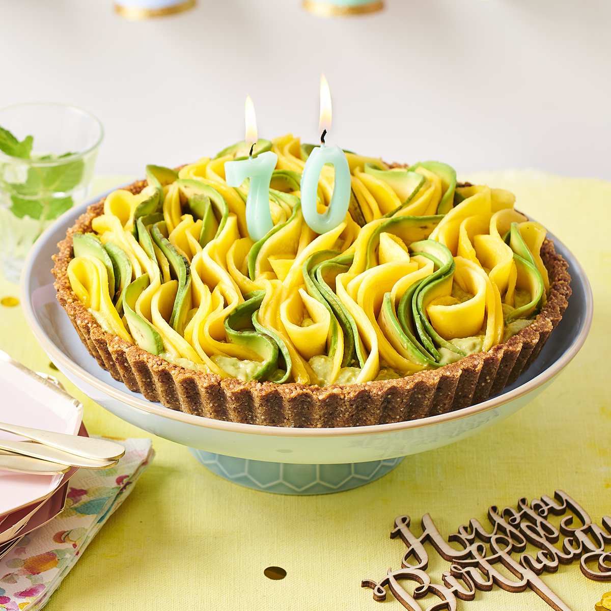 Mango avocado taart