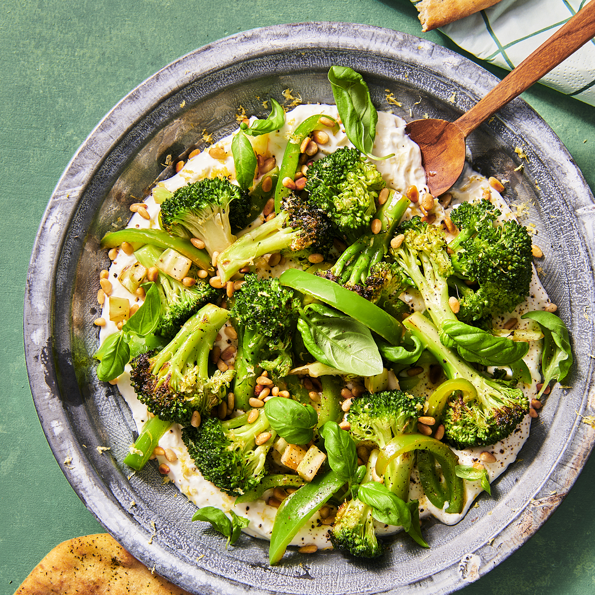Gemarineerde broccoli met ricottacrème