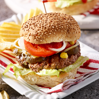 Classic American hamburger
