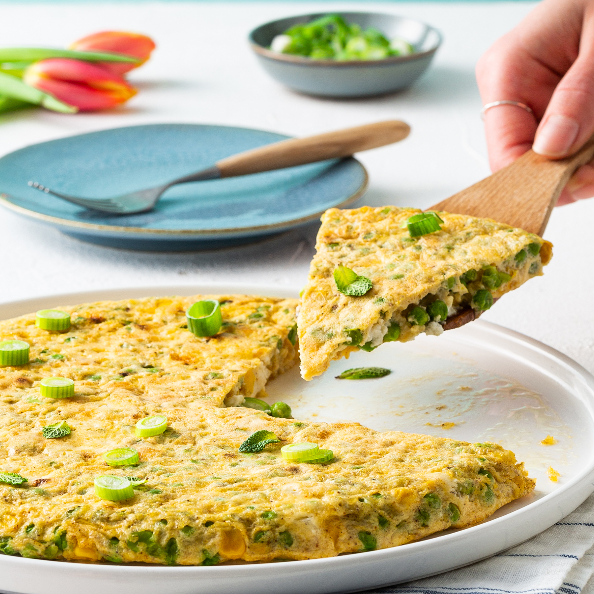 Frittata met voorjaarsgroente