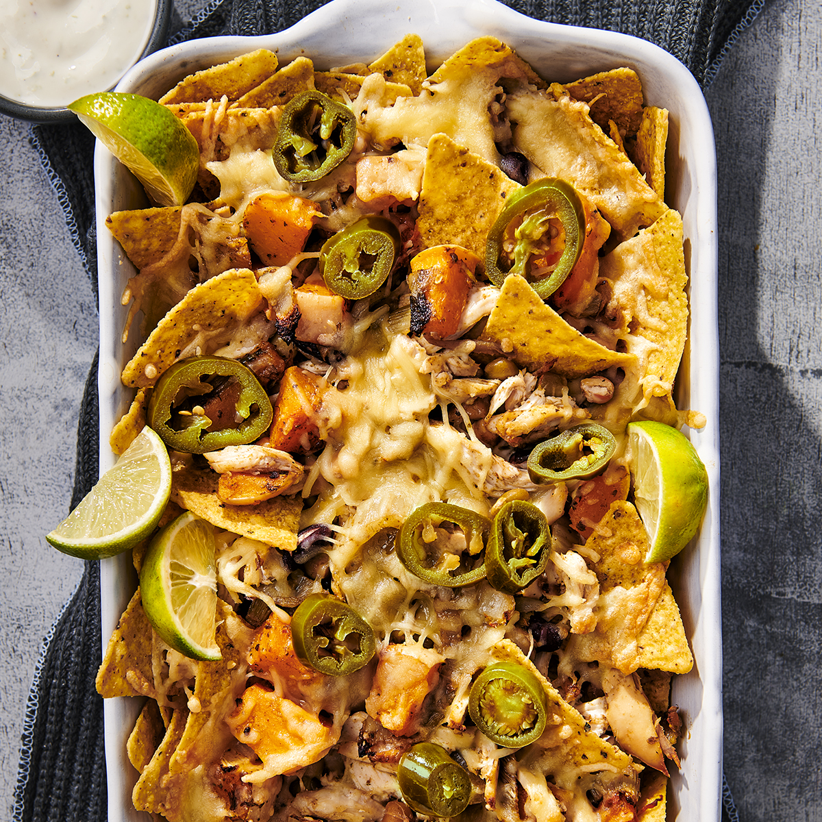 Loaded nachos met kip