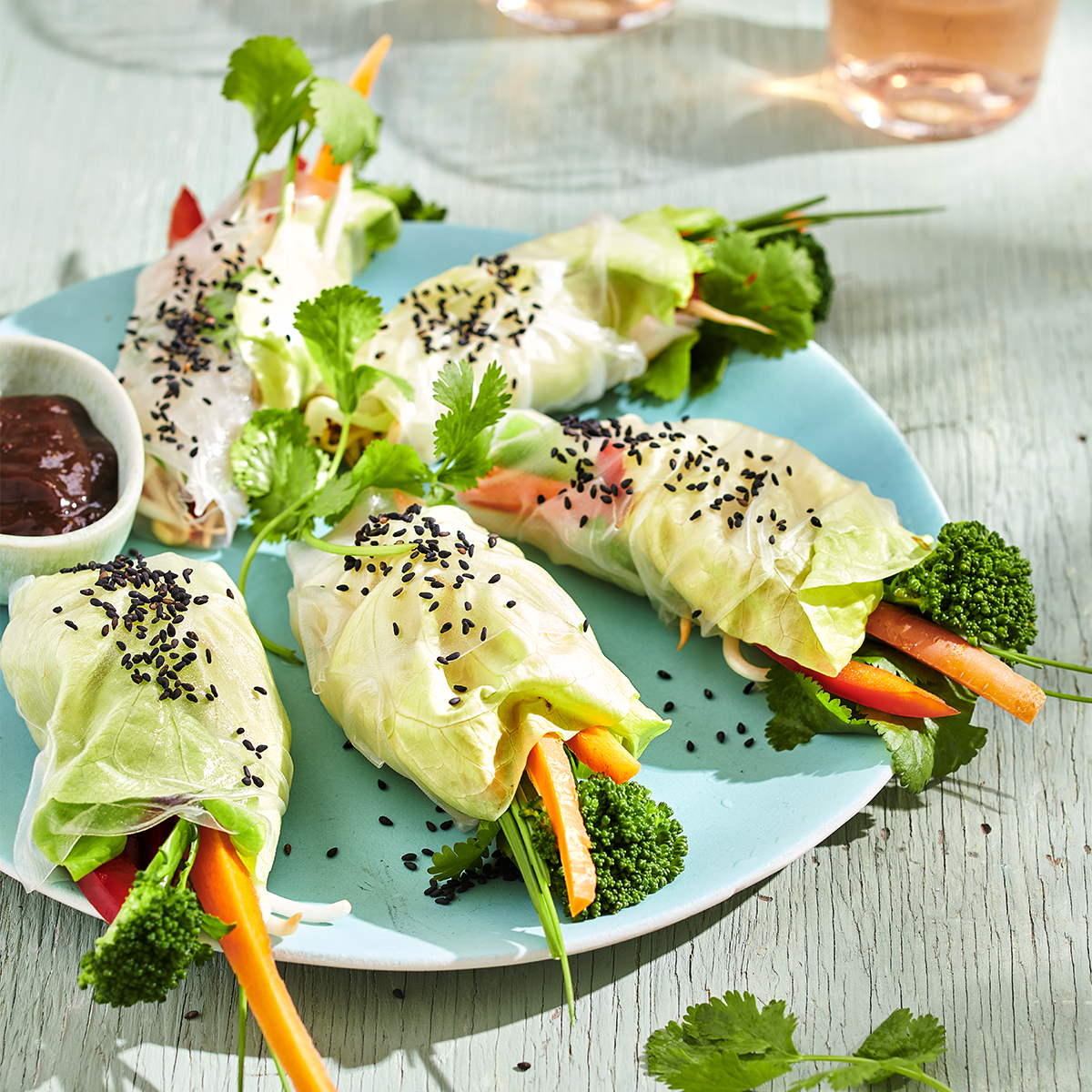 Open springrolls met kropsla