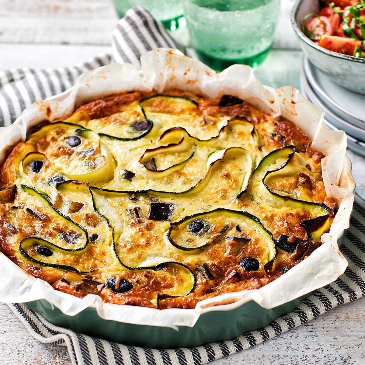 Frittata met aubergine en courgette