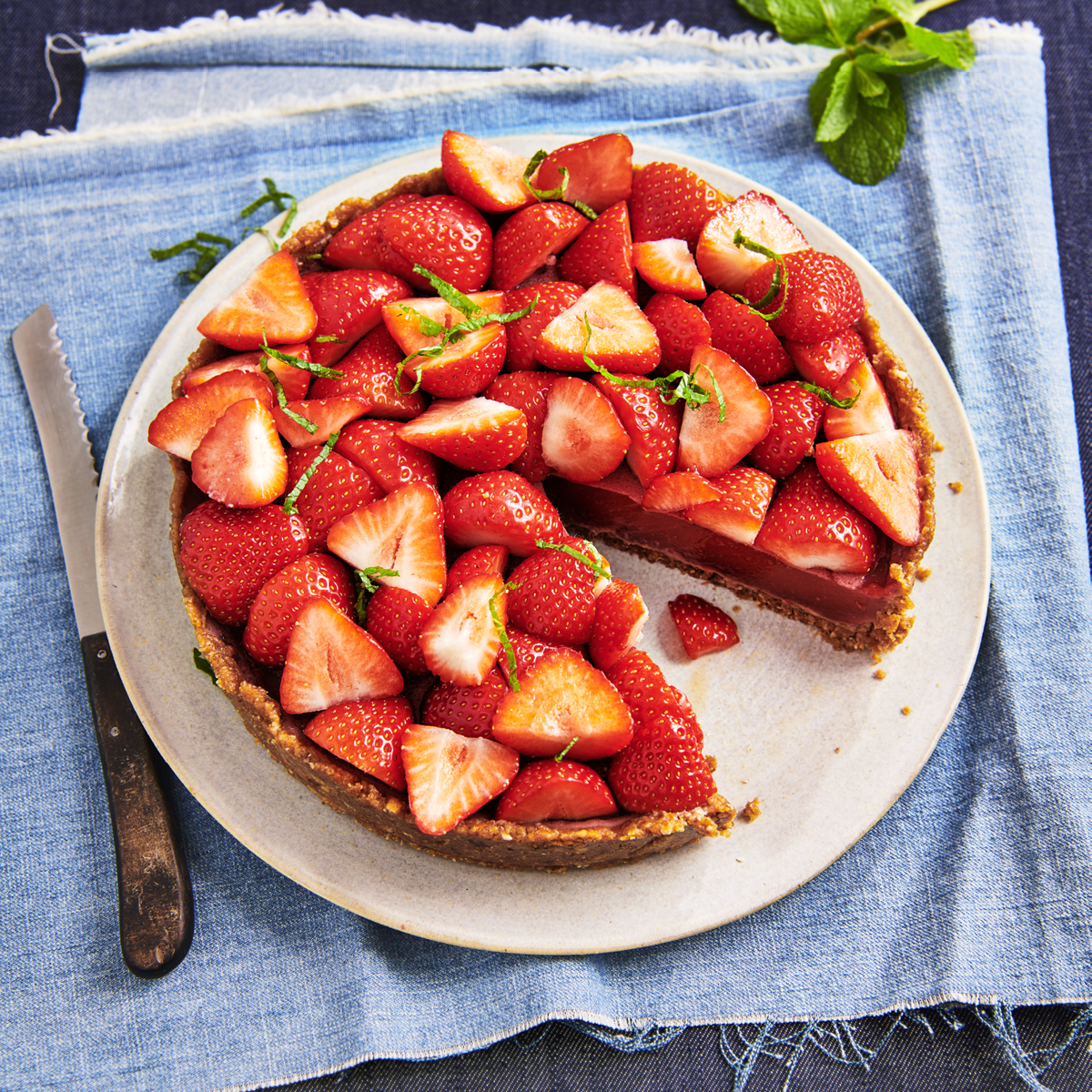 No bake aardbeientaart
