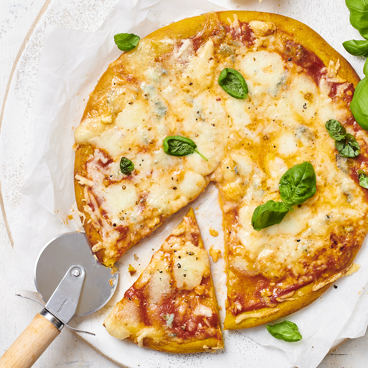 Bloemkoolpizza quattro formaggi