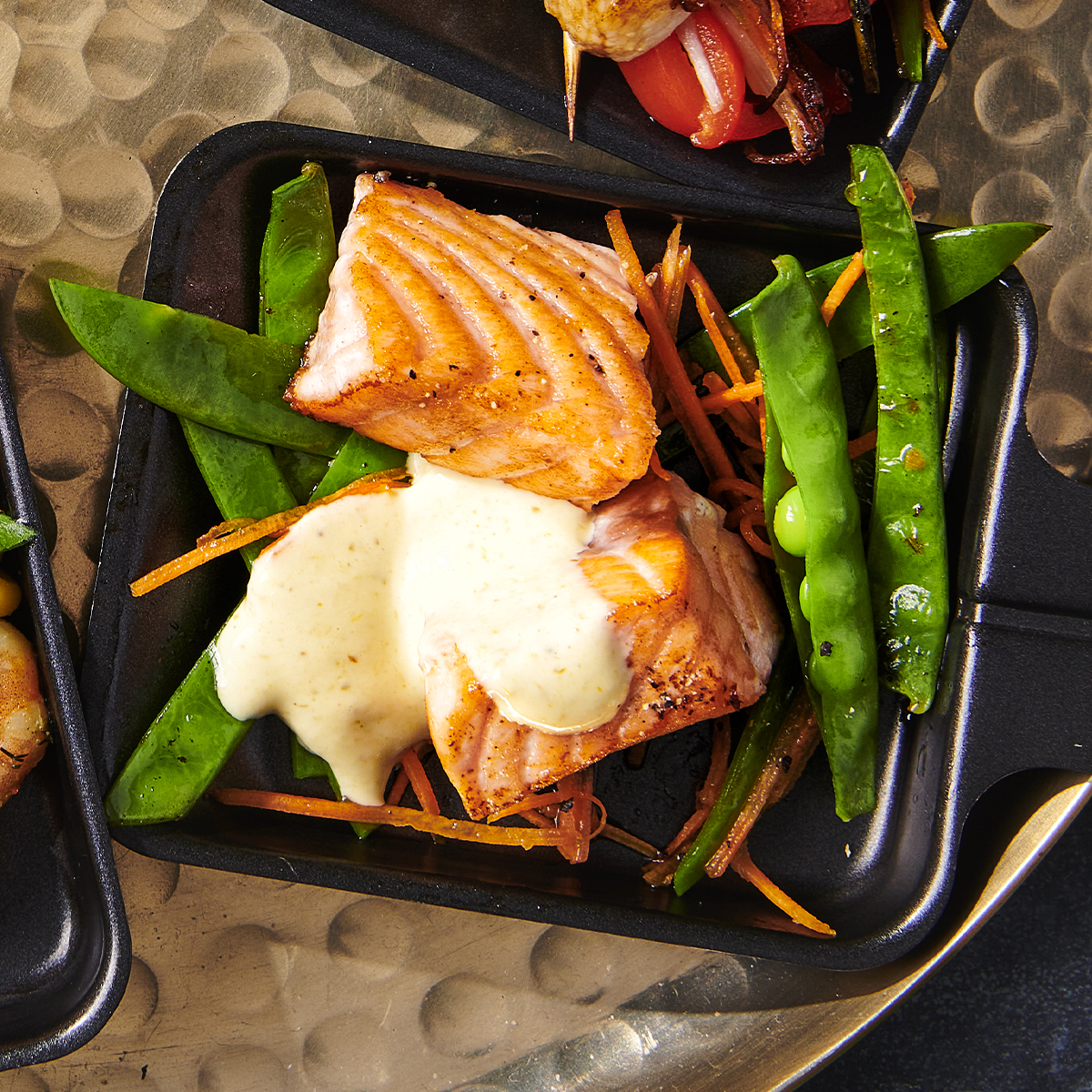 Zalm met groene currymayonaise