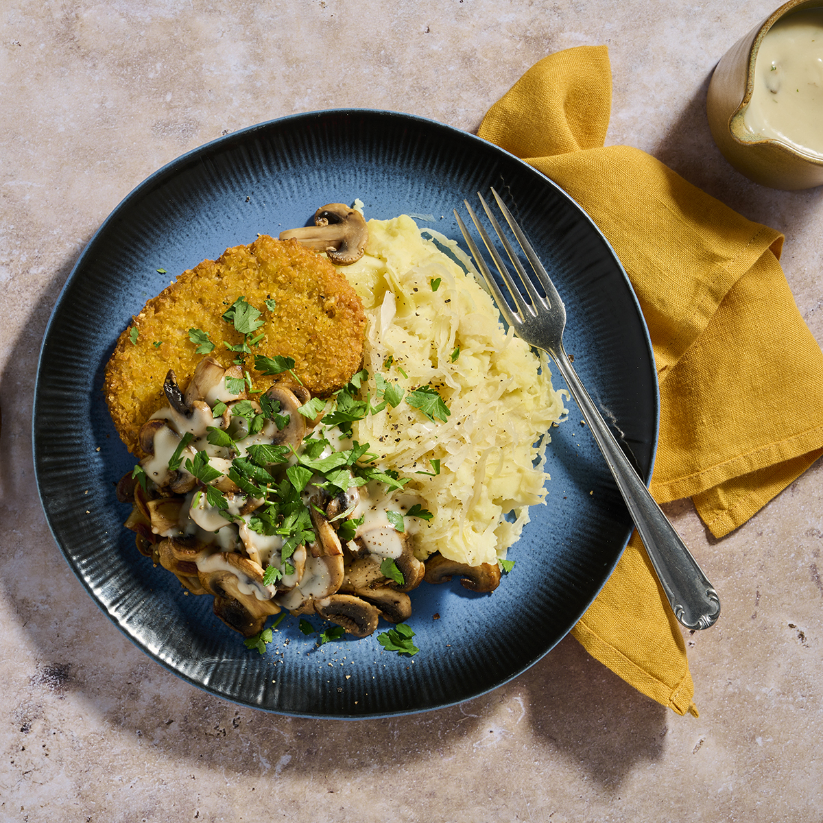 Schnitzel met zuurkoolstamp