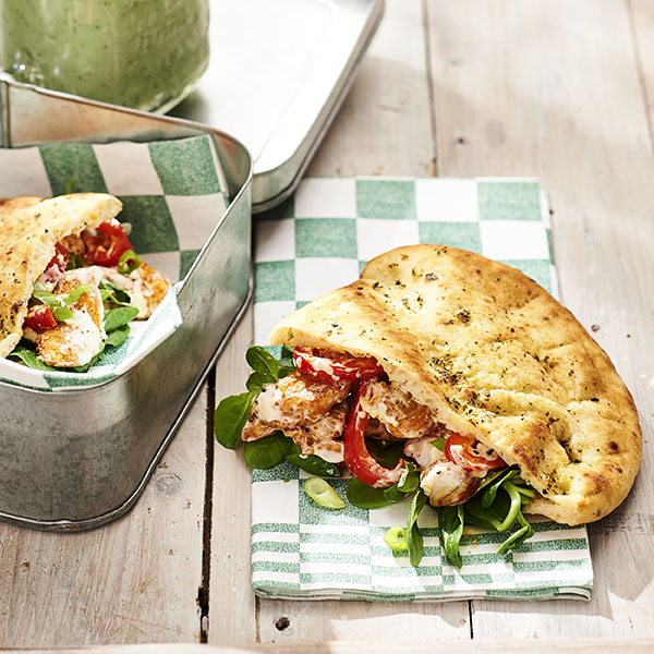 Naanbrood met tandoorikip