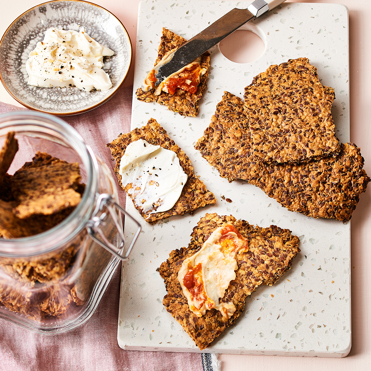 Hartige lijnzaad crackers