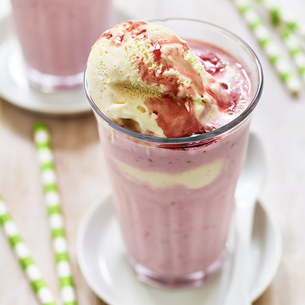 Frambozen milkshake