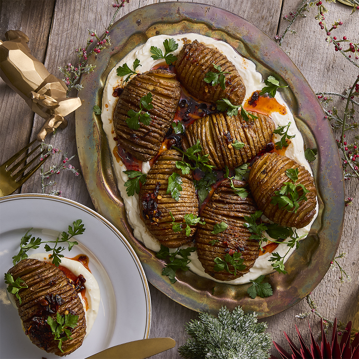 Hasselback aardappelen met aioli