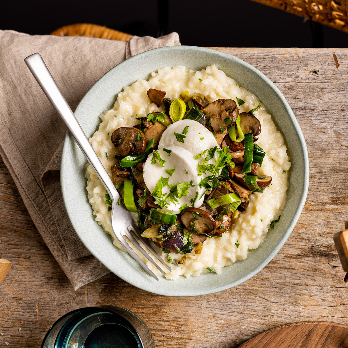 Risotto met champignon roerbakgroente