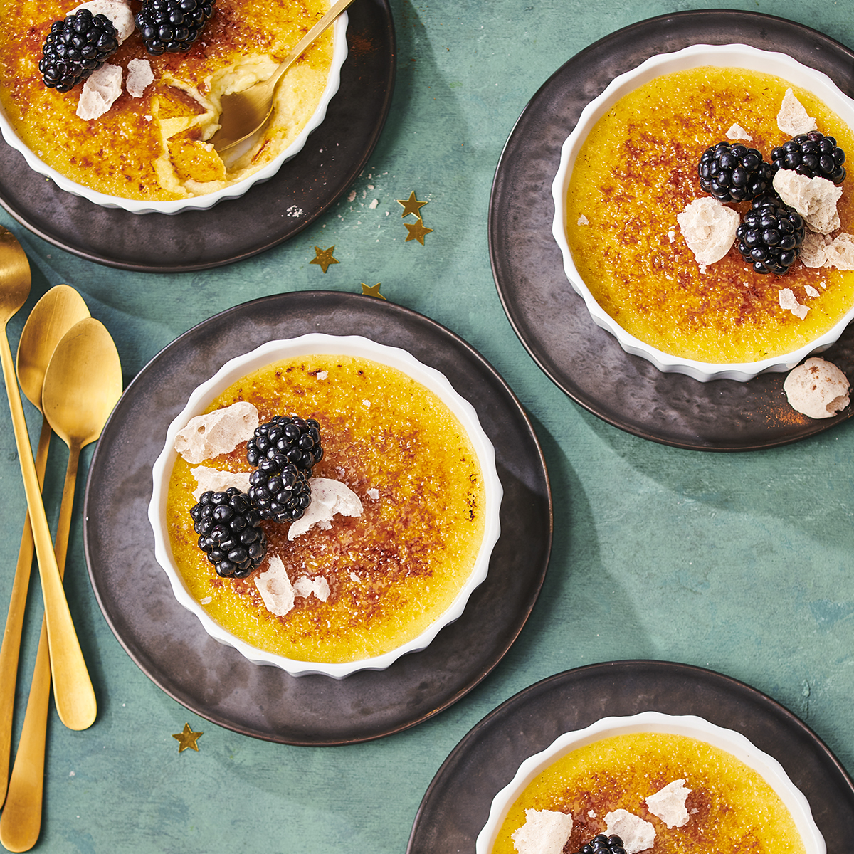 Vanille crème brûlée met kaneelmerengue