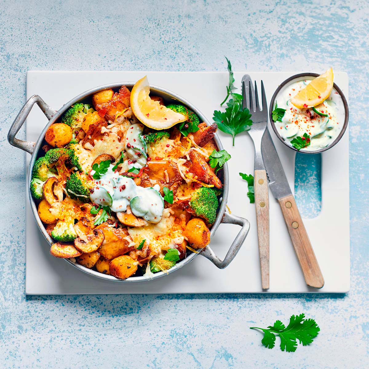 Ovenschotel met krieltjes en broccoli