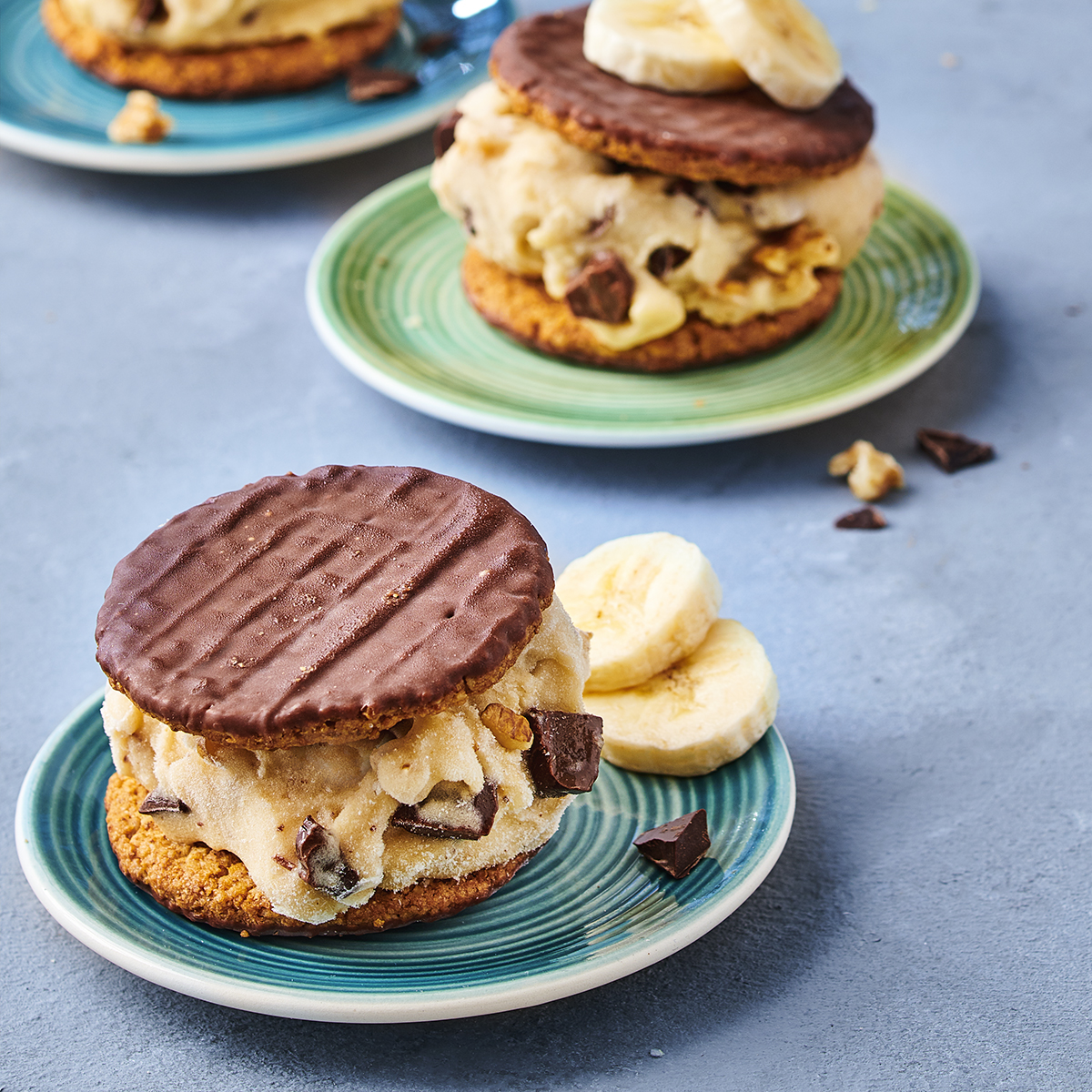 Chunky monkey ijssandwiches