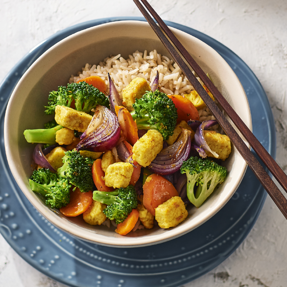 Quornroerbak met broccoli