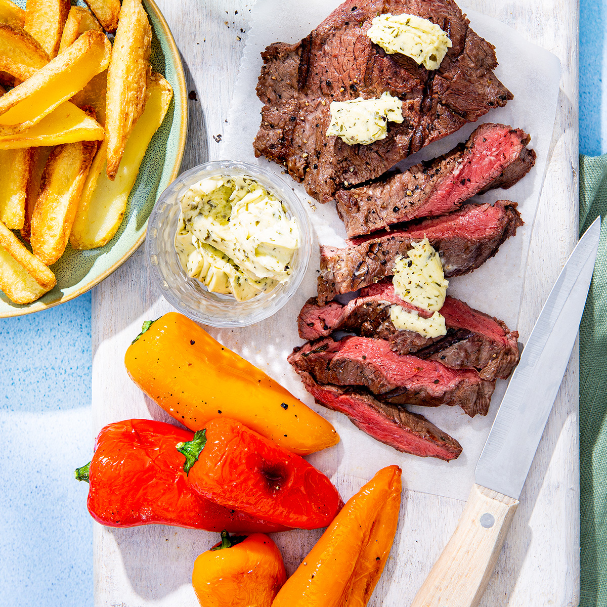 Flat iron steak met kruidenboter