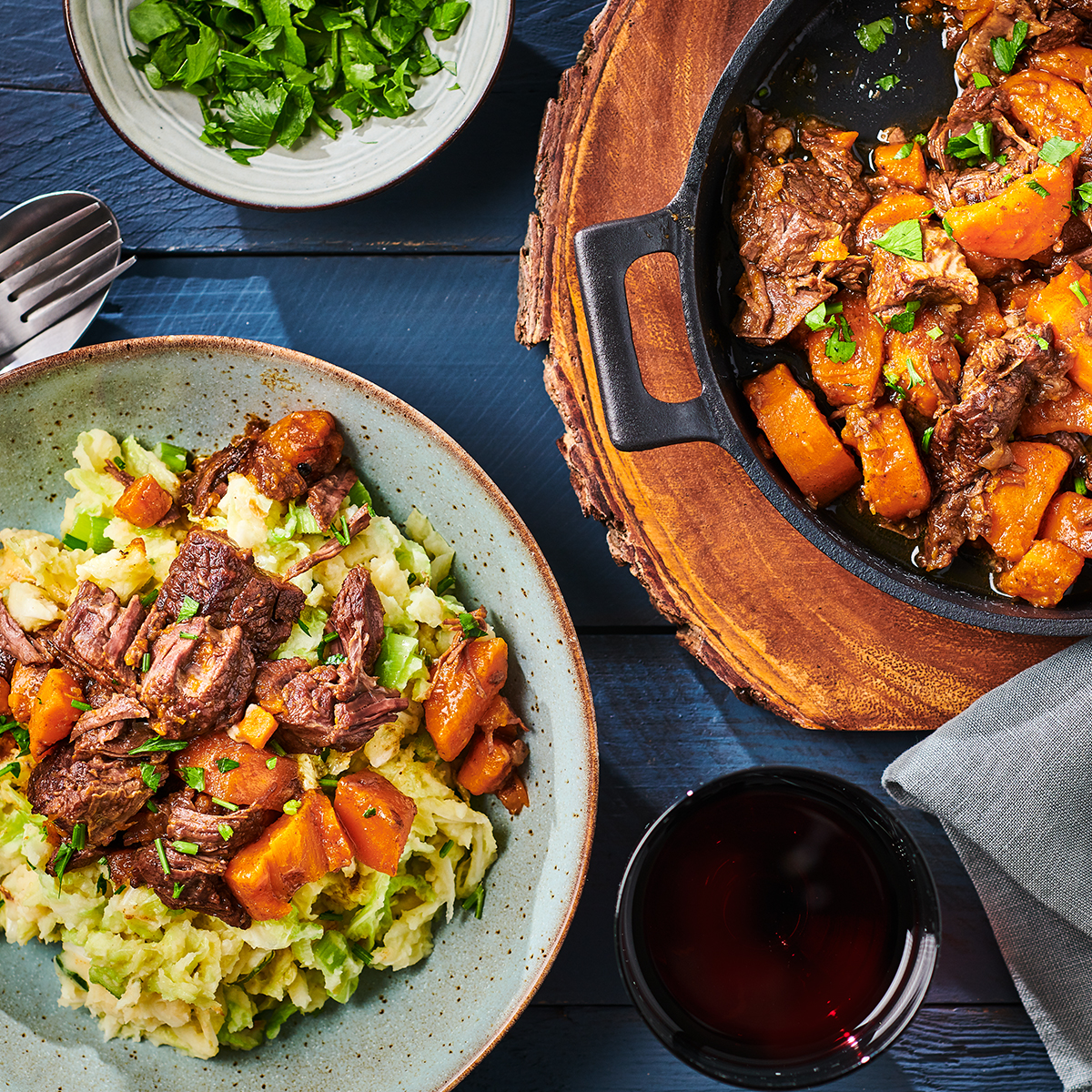 Stamppot savooiekool met bier-runderstoof