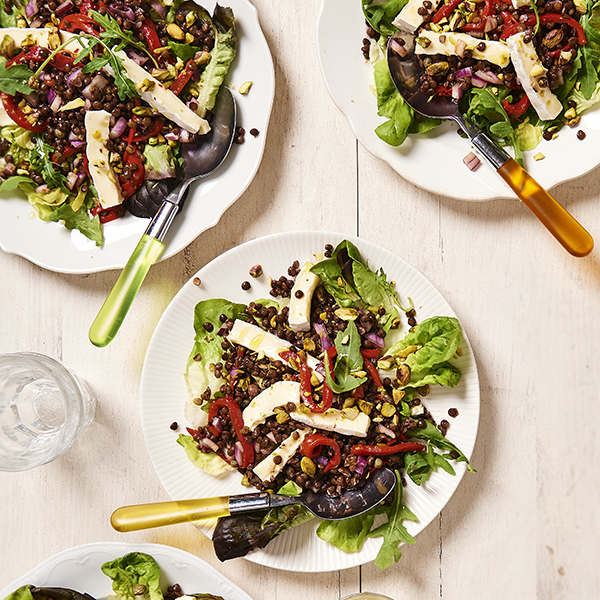 Linzensalade met brie